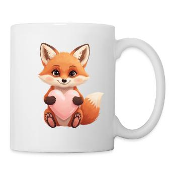 Süßer Fuchs mit Herz - Tasse - Weiß - Rechts