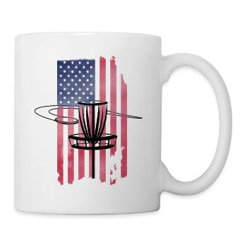Disc Golf USA Flagge - Tasse - Weiß - Rechts