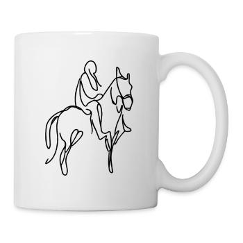 Reiter Zeichnung - Tasse - Weiß - Rechts