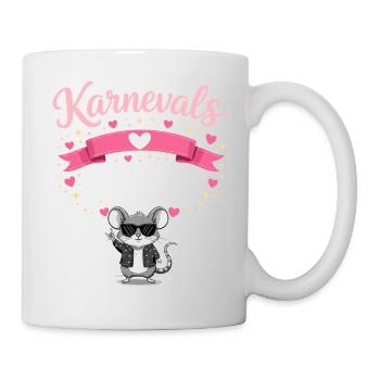 Karnevalsmaus Köln Damen Pink Alaaf Fasching - Tasse - Weiß - Rechts
