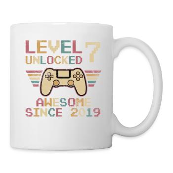 7th Birthday Level Unlocked - Mug - white - Right