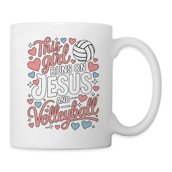 Dieses Mädchen liebt Jesus & Volleyball - Tasse - Weiß - Rechts