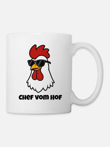 Chef from the farm – Cool rooster with sunglasses - Mug - white