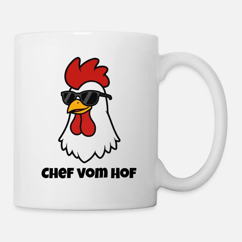 Chef from the farm – Cool rooster with sunglasses - Mug - white