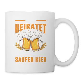 JGA Partnerlook Junggesellenabschied Bier Saufen - Tasse - Weiß - Rechts