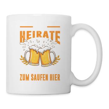JGA Partnerlook Junggesellenabschied Bier Saufen - Tasse - Weiß - Rechts