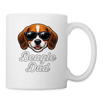 Beagle Dad Papa Retro Vintage - Tasse - Weiß - Rechts