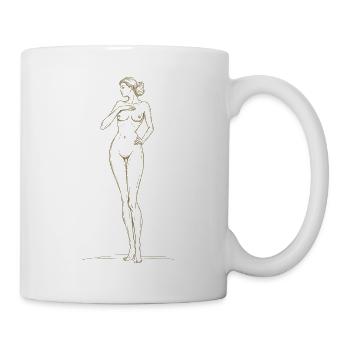 Dessin élégant de nus silhouette féminine - Mug blanc - blanc - Droite