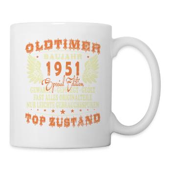 Year 1951 Vintage Birthday Saying 75 Years - Mug - white - Right