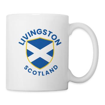 Saltire-Schild in Livingston - Tasse - Weiß - Rechts