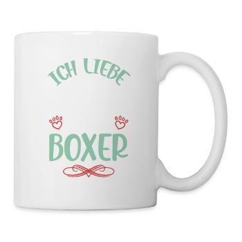 I love my boxer with wings - Mug - white - Right