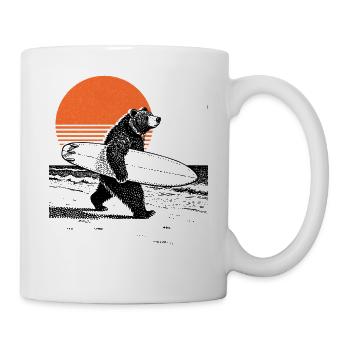 Bär mit Board - Tasse - Weiß - Rechts