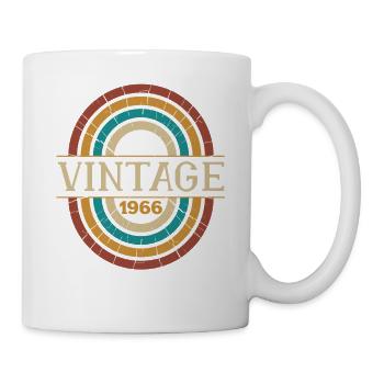 Vintage Geburtstagsgeschenk 1966 Retro Geboren 1966 - Tasse - Weiß - Rechts