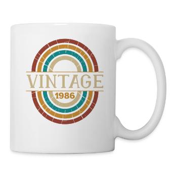 Vintage 1986 Anniversaire Cadeau Rétro Né en 1986 - Mug blanc - blanc - Droite