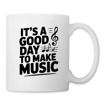 C’est une bonne journée pour faire de la musique - Mug blanc - blanc - Droite
