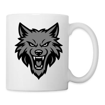 Wolf Kopf Logo - Tasse - Weiß - Rechts