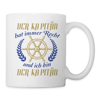 Le capitaine a toujours raison, il dit drôle de bateau - Mug blanc - blanc - Droite