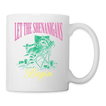 Spielereien Lustiger Waschbär Mardi Gras - Tasse - Weiß - Rechts