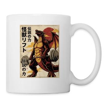 Kaiju Deadlift Dragon Gym de fitness des monstres japonais - Mug blanc - blanc - Droite