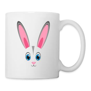 Niedliches Kaninchengesicht Kawaii Bunny Oster-Faulheitskostüm - Tasse - Weiß - Rechts