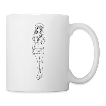 Pin-up Matrosin Marine Retro Look - Tasse - Weiß - Rechts