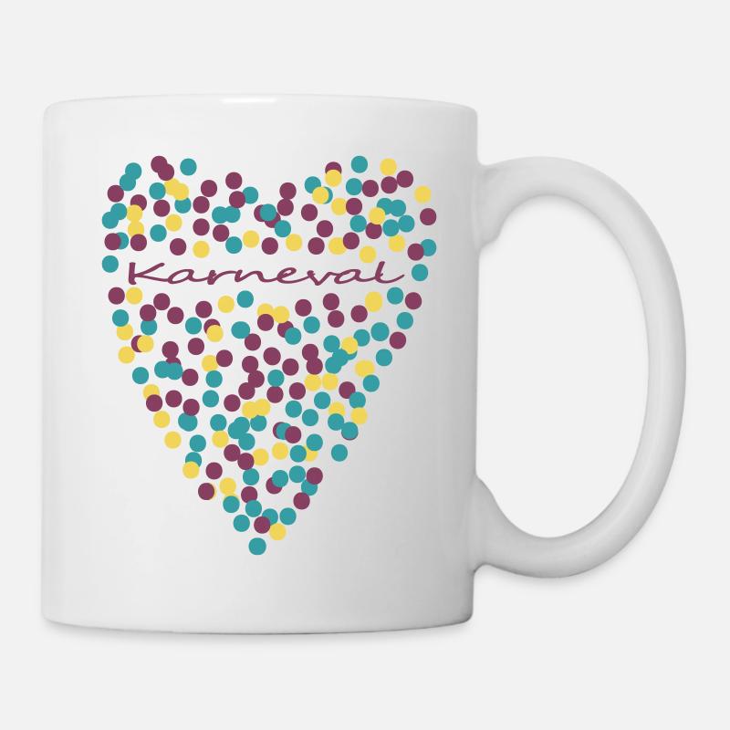 Karneval mit Herz - Tasse - Weiß