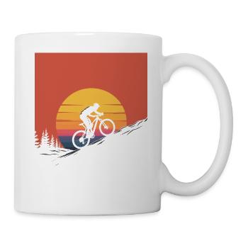 Mountain Biker Sunset Silhouette - Mug - white - Right