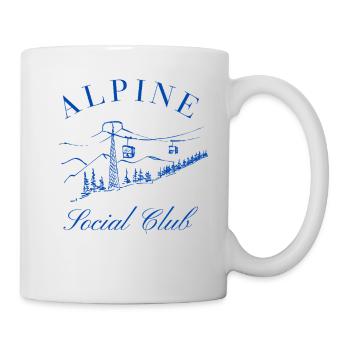 Alpine Social Club Après Ski Shirt Skiing Mountains - Mug - white - Right