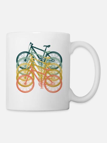 Mountainbike-Silhouetten - Tasse - Weiß