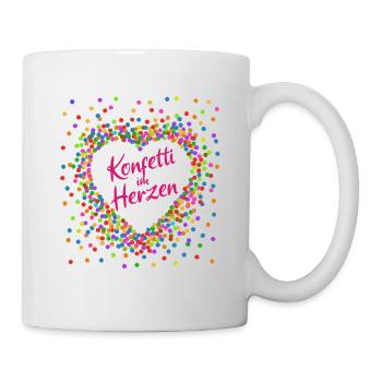 Konfetti im Herzen - Karneval im Blut Kostüm - Tasse - Weiß - Rechts