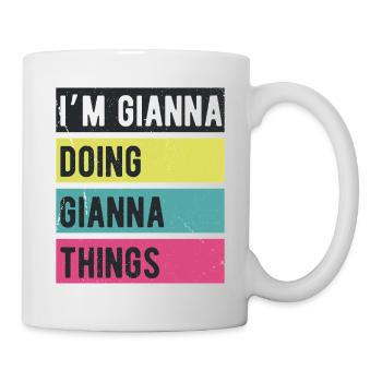 Ich bin Gianna und mache Gianna Things Retro Colors - Tasse - Weiß - Rechts