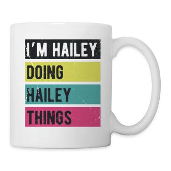 Ich bin Hailey und mache Hailey Things Retro Colors - Tasse - Weiß - Rechts