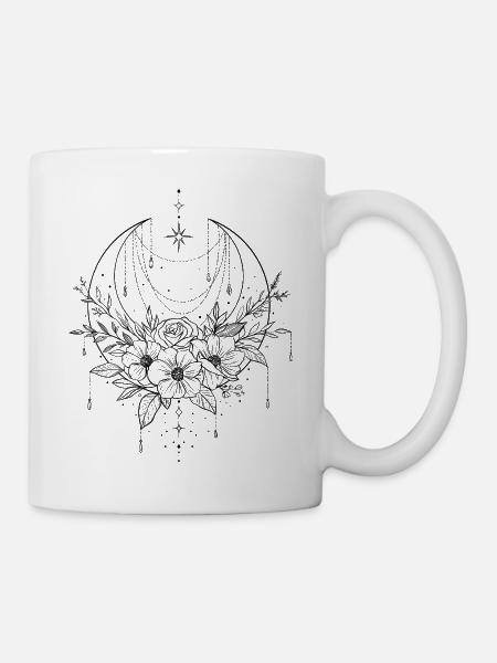 Fleurs magiques de la lune - Mug blanc - blanc