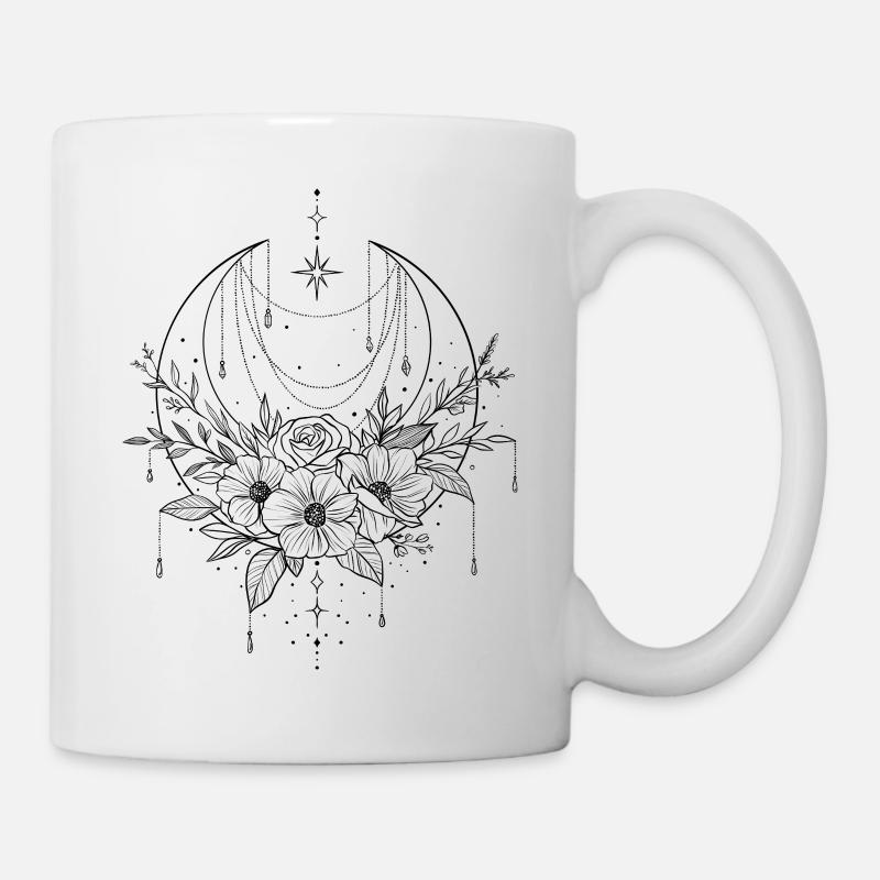 Magic moon flowers - Mug - white