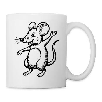 Mouse Dancing Jumping Laughing Jumping Waving Celebrating - Mug - white - Right