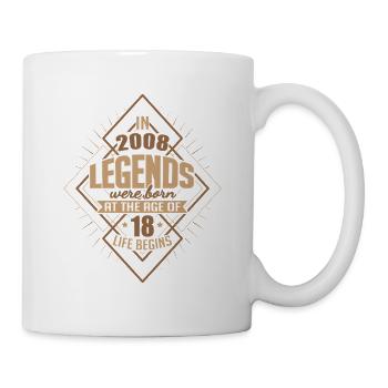 18 Légendes d’anniversaire nées en 2008 Début de vie - Mug blanc - blanc - Droite
