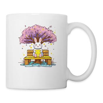 Kaninchen mit Honig am Baum - Tasse - Weiß - Rechts