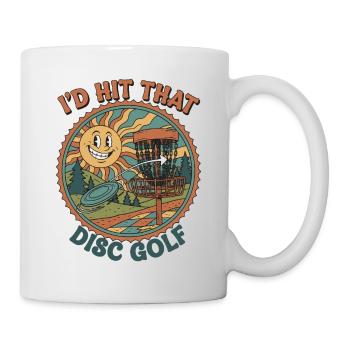 Id Hit That Disc Golf Funny Disc Golfer Flying - Mug - white - Right