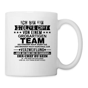Stolzer Chef von einem großartigen Team Geschenk - Mug - white - Right