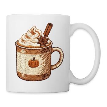 Pumpkin Spice Latte im bestickten Look (bedruckt) - Tasse - Weiß - Rechts