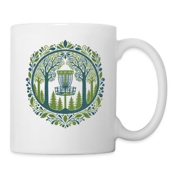 Panier de disc golf dans l’art de la scène boisée - Mug blanc - blanc - Droite