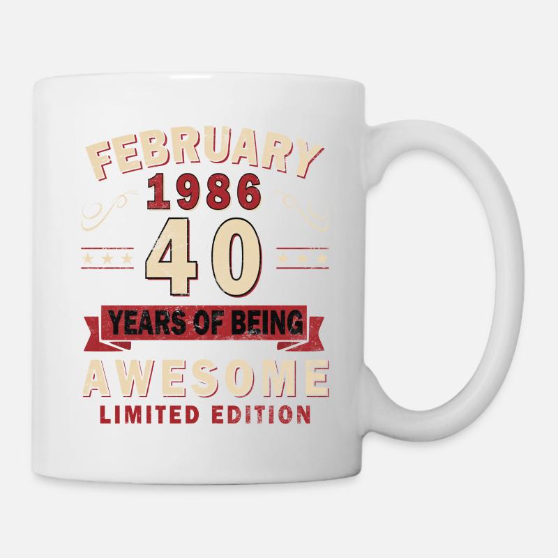 40e anniversaire – Année – février 1986 - Mug blanc - blanc