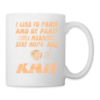 Stay Home and Knit Funny Introvert Humor Saying - Mug - white - Right