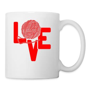 Love Yarn Crochet Drôle Tricot Amoureux de l’humour - Mug blanc - blanc - Droite