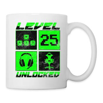 Gamer Level 25 Unlocked - Gaming - Tasse - Weiß - Rechts