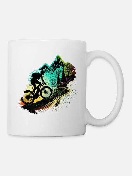 Mountainbiken in den Bergen - Tasse - Weiß
