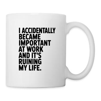 Citation sur la surcharge vie professionnelle - Mug blanc - blanc - Droite