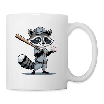 Waschbär Baseballheld - Tasse - Weiß - Rechts