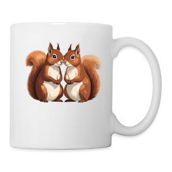 Amoureux des écureuils jumeaux - Mug blanc - blanc - Droite
