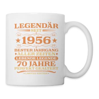 1956 Jahrgang 70 Jahre perfekt gealtert - Tasse - Weiß - Rechts